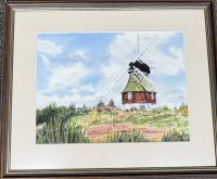 Auktion 373<br>Adolf Glas, 1994 "Windm&uuml;hle",  Aquarell, ger/Glas, RG 37x45 cm
