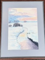Auktion 373<br>Ad. Glas, 1990 "Murnau im Winter" Aquarell, ger/Glas, 47x37 cm
