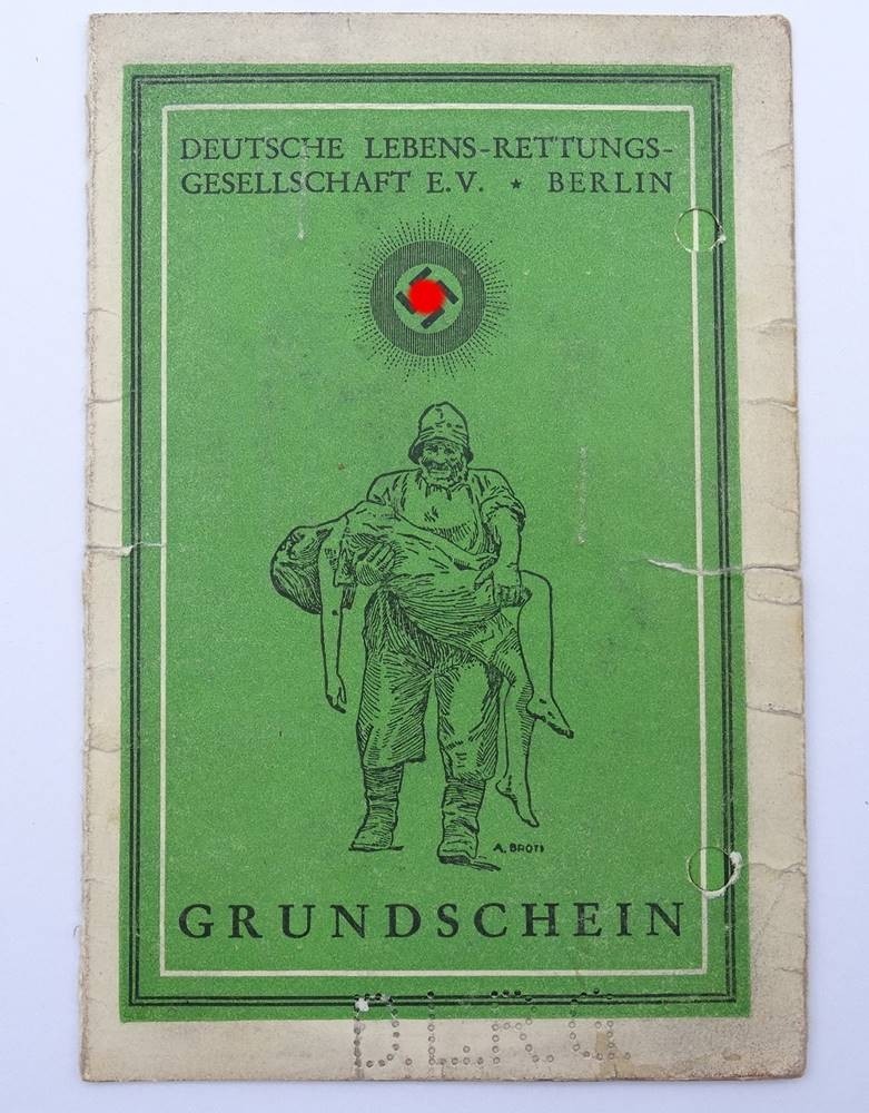 327 Live Auktion Grundschein DLRG 1937 Gleiche Person Wie Pos