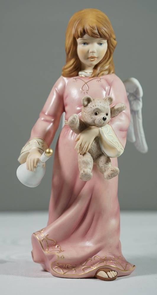 Engel Figur Mit Teddy Aus Steinguss – Gartenfigur Für Draußen, Frostsicher (34 Cm Hoch, 13 Kg)