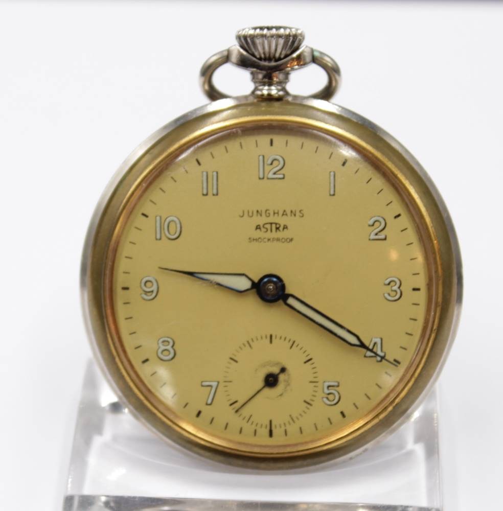 Auktion Herren-Taschenuhr, Junghans Astra, Werk steht