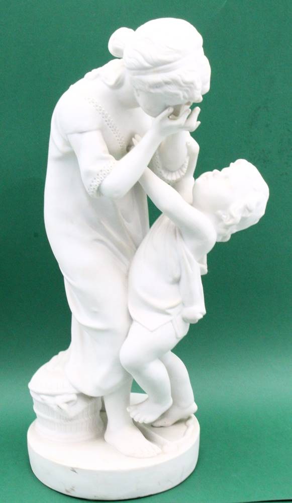 Auktion 364, Imposante Biskuitporzellan Figur - Scheibe Alsbach