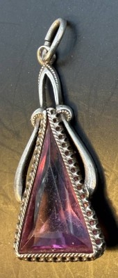 Auktion 373<br>Silber-Anhänger mit Amethyst, H-3,5 cm, 2 gr [1]
