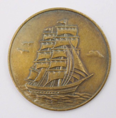 Auktion 373<br>eine Souvenir-Medaille aus Messing der Seute Dern [1]