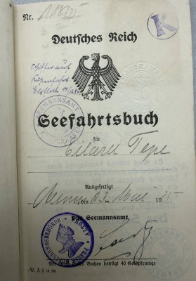 Auktion 373<br>6x Seefahrtsbücher, kleiner,  20-30 er Jahre [1]