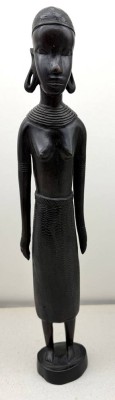 Auktion 373<br>hohe afrikan. Holzfigur, Tropenholz, H-47 cm [1]