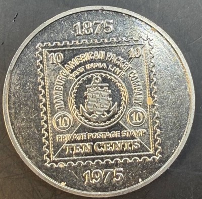 Auktion 373<br>Medaille 1875-1975 - 100 Jahre Hapag Westindien Postdienst, Cu/Ni [1]