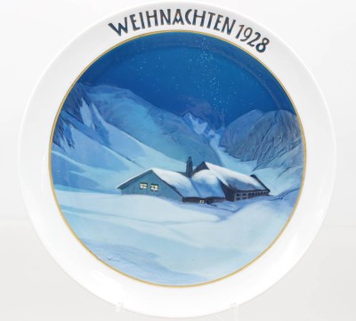 Auktion 373<br>Rosenthal Weihnachtsteller von 1928 ,, Hüttenweihnacht '' [1]