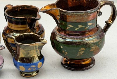 Auktion 373<br>5x div. Lüsterware Milchkännchen, div. Dekor, H-5,5 bis 11,5 cm [1]