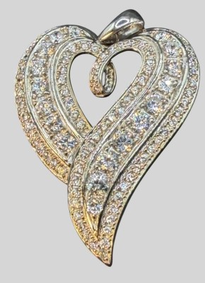Auktion 373<br>Silber-Anhänger-925- mit klaren Steinen (Zirkonia?), 10,7 gr, H-5 cm, B-3 cm [1]