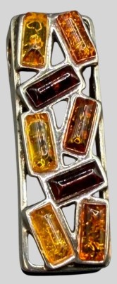 Auktion 373<br>Silber-925- Anhänger mit kl. Bernsteinen, 5,22 gr., H-3,5 cm [1]