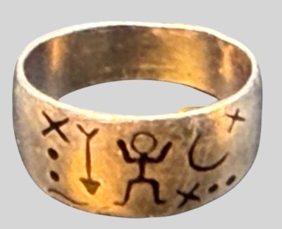 Auktion 373<br>Silberring-925- mit div. Gravuren, RG 56, 5,12 gr. [1]