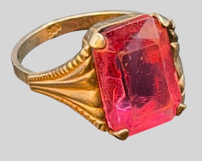 Auktion 373<br>Silberring-800- mit rosa Stein, RG 52, 3,56 gr. [1]
