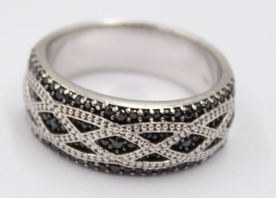 Auktion 373<br>Ring mit schwarzen Steinen, 925er Silber, RW 59, 7,9 Gramm [1]