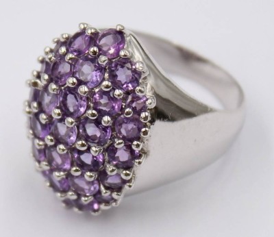 Auktion 373<br>Cocktail-Ring mit Amethysten , 925er Silber, RW 59, 9,0 Gramm [1]