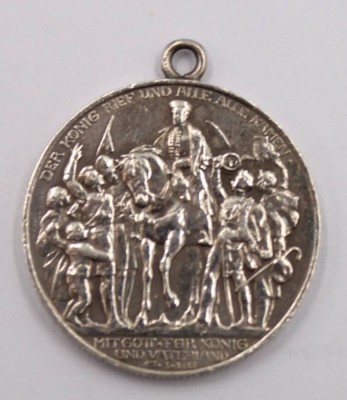 Auktion 373<br>Zwei Mark 1913, Befreiungskrieg, Silber, Öse an Münze, 11,2 Gramm [1]