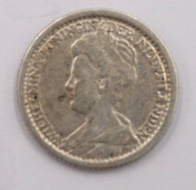 Auktion 373<br>25 Cents 1914 Wilhelmina Königin der Nederlanden, 3,5 Gramm [1]