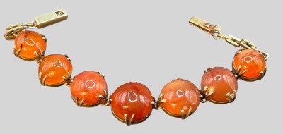 Auktion 373<br>Armband mit braunen Steinen, versilbert, L-18 cm [1]