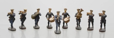 Auktion 373<br>9x Marine Musiker,  Elastolin, H-8 cm [1]