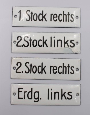 Auktion 373<br>Etagen-Schilder Emaille älter , [1]
