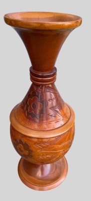 Auktion 373<br>hohe beschnitzte Holzvase, H-51 cm [1]