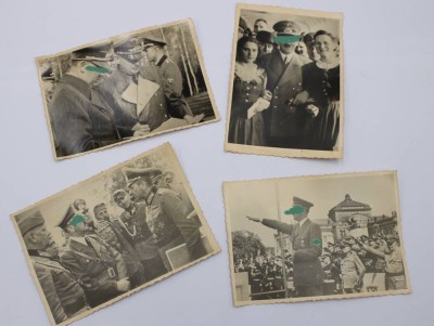 Auktion 373<br>4x div. Aufnahmen von A.Hitler, 3. Reich, verso kyrillisch beschriftet [1]