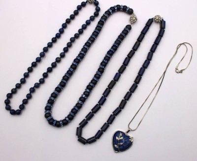 Auktion 373<br>4x div. Lapis-Halsketten, ca. L-42cm [1]