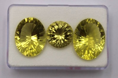 Auktion 373<br>3x Lemon-Citrine, zus. ca. 51 Karat [1]