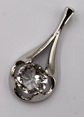 Auktion 373<br>835er Silber-Anhänger, klarer Stein, zus. ca. 10,2gr., L-4,5cm [1]