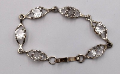 Auktion 373<br>925er Silber-Armband, klare Steine, zus. 16,5gr., ca. L-20cm [1]