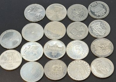 Auktion 373<br>18x 5 DM Sondermünzen, Silber, 198 gr [1]
