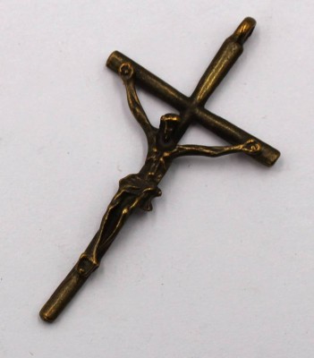 Auktion 373<br>Bronze-Kruzifix-Anhänger, älter, ca. L-6cm [1]