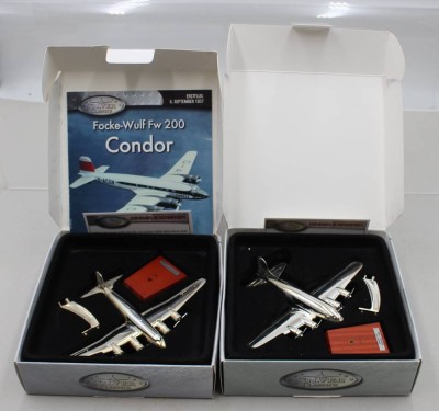 Auktion 373<br>2x div. Flugzeugmodelle, Silver Classics, Boing 307 und Focke Wulff Condor, ca. L-10cm [1]