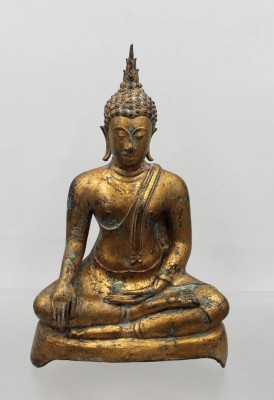 Auktion 373<br>thailändische Buddha-Statue, Bronze, vergoldet, ca. H-21,5cm [1]