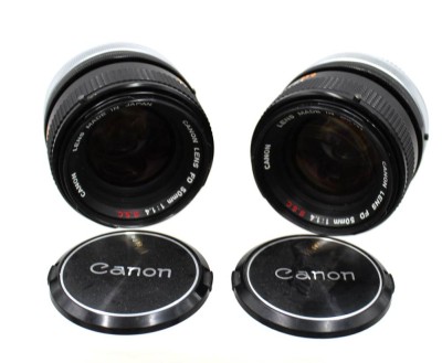 Auktion 373<br>2x Canon FD 50mm 1:1.4 S.S.C. Objektive, Funktion nicht geprüft [1]