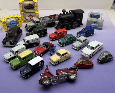 Auktion 373<br>Lot Druckguss-Autos, Motorroller etc, tw. boxed, ca. 25 Teile, div. Grössen und Hersteller [1]