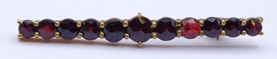 Auktion 373<br>Granat Brosche vergoldet,L- 5,0cm [1]
