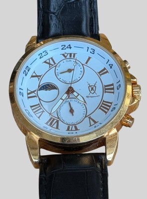 Auktion 374<br>Quartz goldenfarbene  Königswerk Chronograph Armbanduhr, Werk läuft Lederband [1]