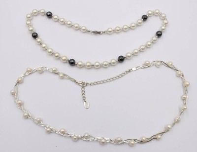 Auktion 374<br>2x div. Perlenketten, 1x SW und 1x Modeschmuck, ca. L-48cm [1]