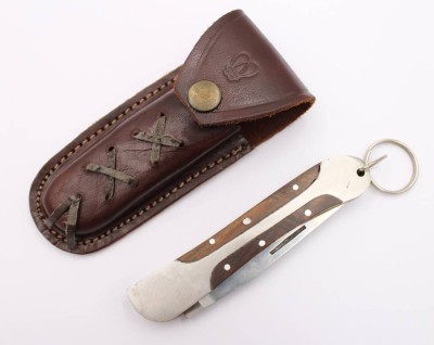 Auktion 374<br>Taschenmesser, ungemarkt, Lederetui nicht passen, geschlossen ca. L-12,5cm [1]