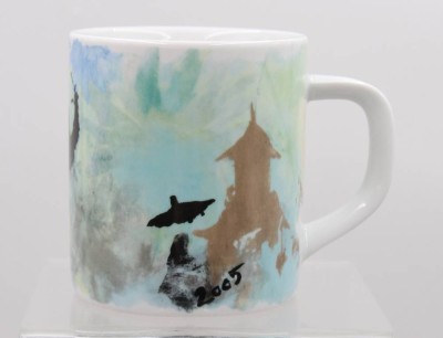 Auktion 374<br>Royal Copenhagen Jahresbecher ,2005, Entw. Mette Hannemann, wohl mit 925er Silberplatte, ca. H-11,5cm [1]