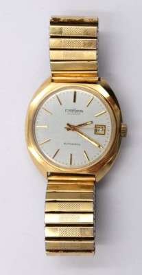 Auktion 374<br>goldfarbene Pallas Adora Herrenarmbanduhr, Automatik, Stellschraube schwergängig, guter Zustand, ca. D-3,6cm [1]