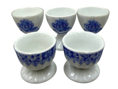 Auktion 374<br>5x div. Eierbecher, China Blau, tw. berieben [1]