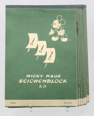 Auktion 374<br>10x Micky Maus Zeichenblock A 51 aus den 1950er Jahren [1]