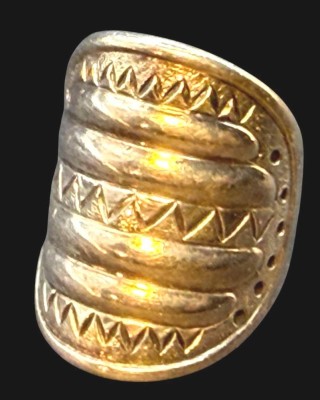 Auktion 374<br>offener breiter Silberring-925-, Ringkopf B-2,7 cm, 7,15 gr [1]