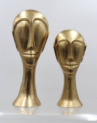 Auktion 374<br>Paar moderne Büsten, goldfarben, ca. H-28 u. 23cm [1]
