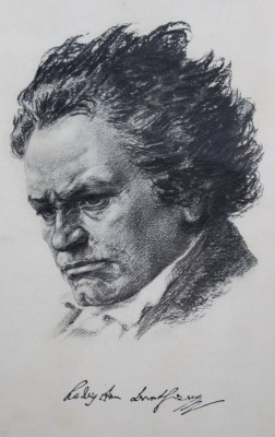 Auktion 374<br>Kunstdruck, Porträt des Komponisten Ludwig van Beethoven (1770-1827) [1]