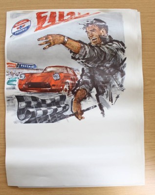 Auktion 374<br>ca. 15 gleiche Motorsport-Plakate, Internationales ADAC-12-Stunden-Rennen für Tourenwagen am Nürburgring, wohl 60/70er Jahre [1]