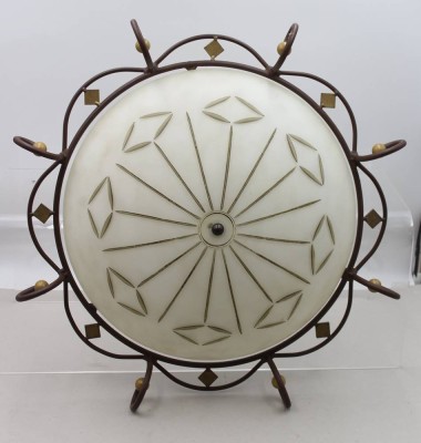 Auktion 374<br>vintage Deckenleuchte, ca. D-58cm T-13cm [1]
