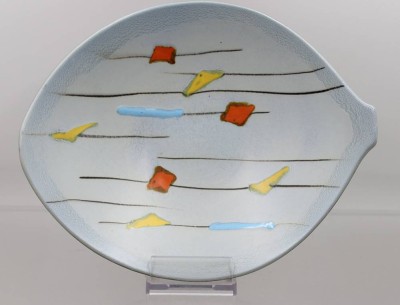 Auktion 374<br>50er Jahre Schale, H-6,5cm  L-27cm [1]